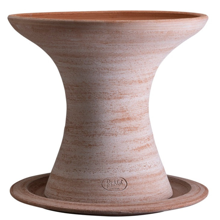 Celeste, rosa terracotta - bord, piedestal og krukke i ét